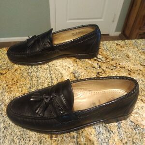 Allen Edmonds Maxfield Men's Black Leather Tassel Loafers Shoes Woven Size 9.5 D